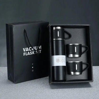 Stainless Steel Vacuum Flask Set With 2 Cups, 500ml